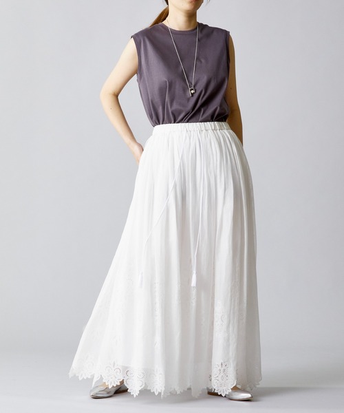 1er Arrondissement（プルミエアロンディスモン）の「コットンスムースタンクTシャツ（Tシャツ/カットソー・レディース・ブラック/オフホワイト/チャコールグレー・FREE）」の20枚目の写真