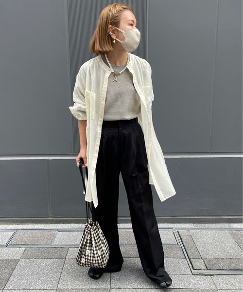 feepur by saya（フェピュールバイサヤ）の「【 7color 】シアールーズシャツ（シャツ/ブラウス・レディース・ブラック/パープル/グリーン/ブルー/オレンジ/ピンク/オフホワイト・MEDIUM）」の15枚目の写真