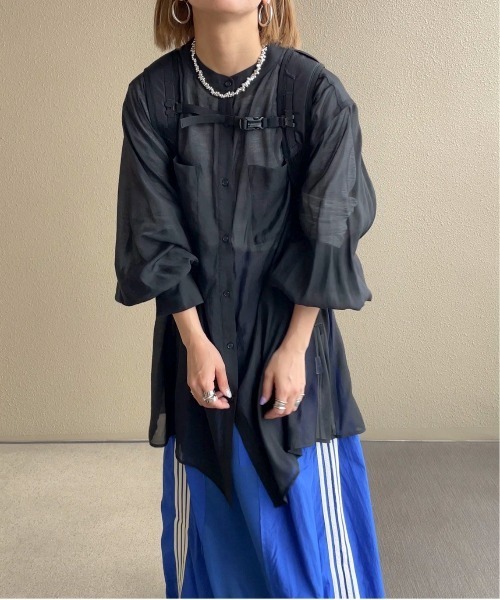 feepur by saya（フェピュールバイサヤ）の「【 7color 】シアールーズシャツ（シャツ/ブラウス・レディース・ブラック/パープル/グリーン/ブルー/オレンジ/ピンク/オフホワイト・MEDIUM）」の22枚目の写真