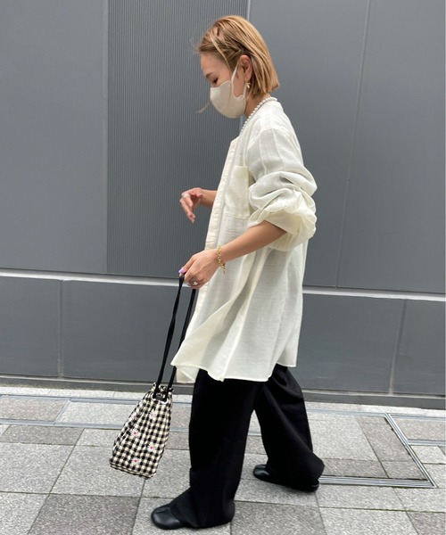 feepur by saya（フェピュールバイサヤ）の「【 7color 】シアールーズシャツ（シャツ/ブラウス・レディース・ブラック/パープル/グリーン/ブルー/オレンジ/ピンク/オフホワイト・MEDIUM）」の16枚目の写真