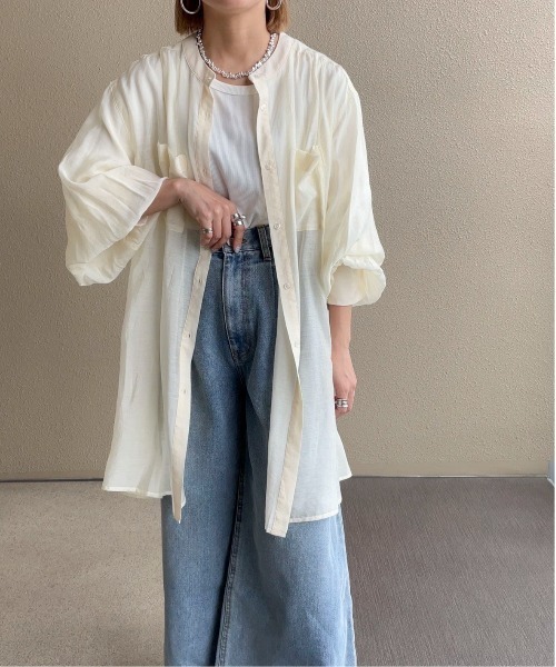 feepur by saya（フェピュールバイサヤ）の「【 7color 】シアールーズシャツ（シャツ/ブラウス・レディース・ブラック/パープル/グリーン/ブルー/オレンジ/ピンク/オフホワイト・MEDIUM）」の10枚目の写真