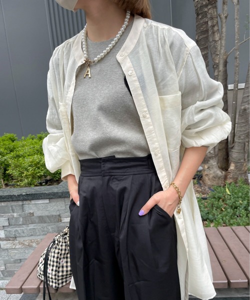 feepur by saya（フェピュールバイサヤ）の「【 7color 】シアールーズシャツ（シャツ/ブラウス・レディース・ブラック/パープル/グリーン/ブルー/オレンジ/ピンク/オフホワイト・MEDIUM）」の18枚目の写真