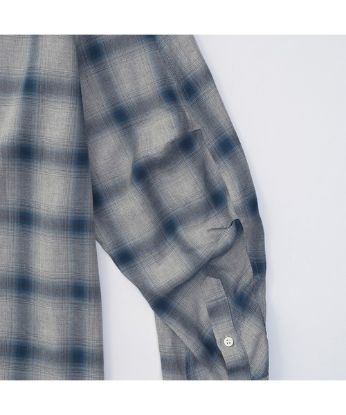 VICTIM ビッグシルエットレーヨンオンブレーチェックシャツ ブルー グレー VICTIM（ヴィクティム）の「VICTIM ヴィクティム / RAYON CHECK