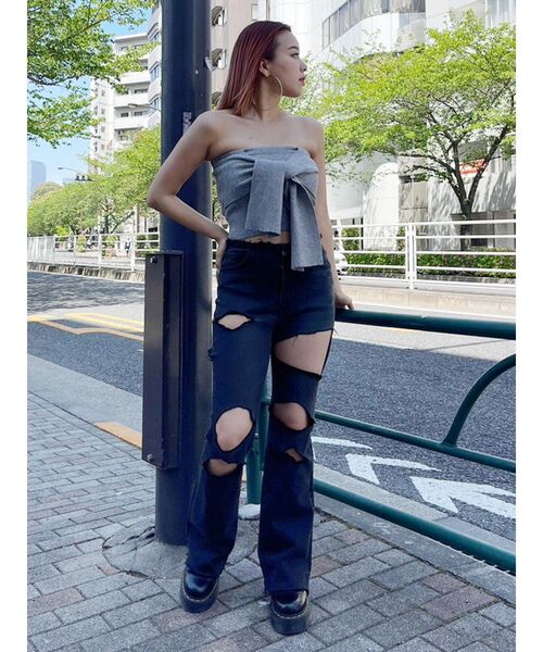 EVRIS（エヴリス）の「リボンニットベアビスチェ（キャミソール・レディース・グレー/ブルー/ブラック・FREE）」の11枚目の写真