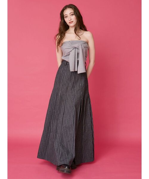 EVRIS（エヴリス）の「リボンニットベアビスチェ（キャミソール・レディース・グレー/ブルー/ブラック・FREE）」の15枚目の写真