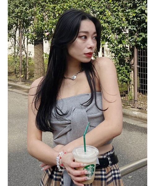 EVRIS（エヴリス）の「リボンニットベアビスチェ（キャミソール・レディース・グレー/ブルー/ブラック・FREE）」の18枚目の写真