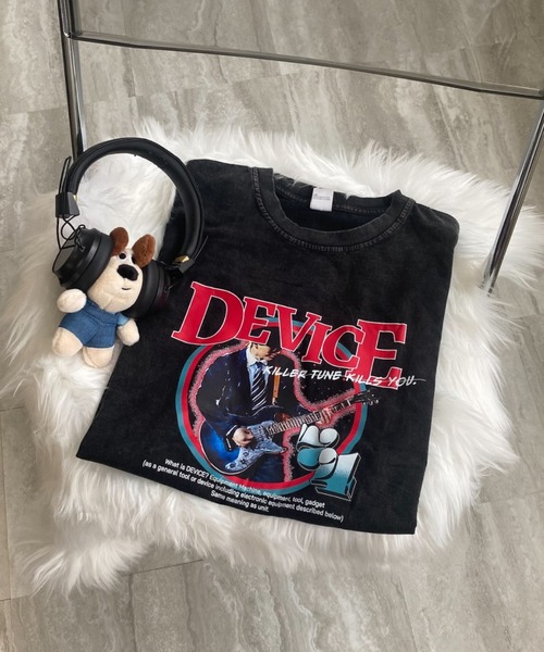 DEVICE(デバイス)の「AIデザイン ロック バンド ピグメント ヴィンテージライク 韓国 ストリート y2k 古着風 半袖 Tシャツ(Tシャツ/カットソー・メンズ・ブラック・FREE)」の5枚目の写真