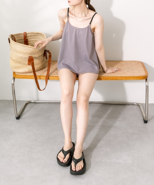【2点セット】ペプラムキャミスイムセットアップ PUAL CE CIN（ピュアルセシン）の「【2点セット】ペプラムキャミ