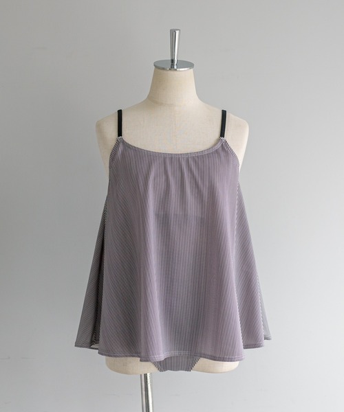 PUAL CE CIN（ピュアルセシン）の「【2点セット】ペプラムキャミスイムセットアップ（水着・レディース・ストライプ・FREE）」の7枚目の写真