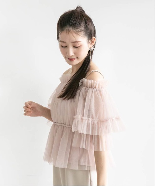 RANDA（ランダ）の「ラメチュールギャザーブラウス（シャツ/ブラウス 