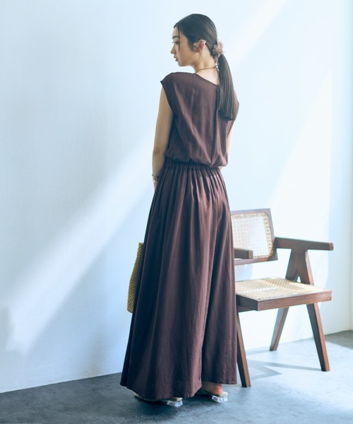 国内発| STAUD Pop Sardines イワシ Aライン リネンミニドレス WINNIE SILK DRESS POP SARDINES BLACK