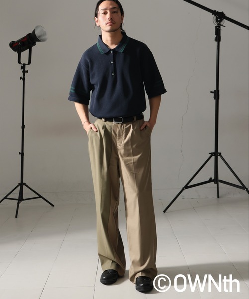 OWNth（オンス）の「メッシュポロシャツ（ポロシャツ・レディース・ベージュ/ネイビー・P/R）」の2枚目の写真