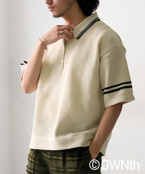 OWNth（オンス）の「メッシュポロシャツ（ポロシャツ・レディース・ベージュ/ネイビー・P/R）」の11枚目の写真