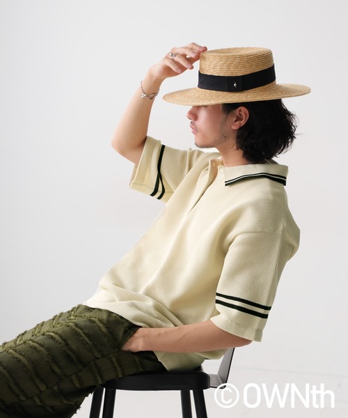 OWNth（オンス）の「メッシュポロシャツ（ポロシャツ・レディース・ベージュ/ネイビー・P/R）」の13枚目の写真