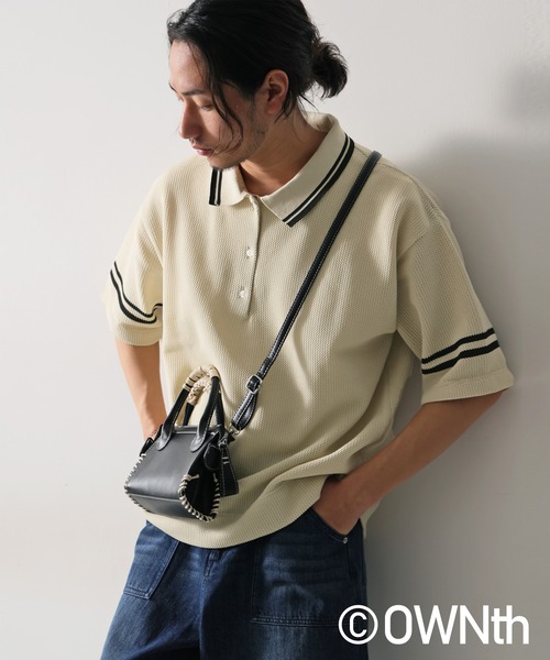 OWNth（オンス）の「メッシュポロシャツ（ポロシャツ・レディース・ベージュ/ネイビー・P/R）」の15枚目の写真