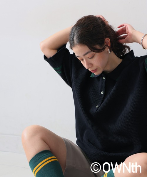OWNth（オンス）の「メッシュポロシャツ（ポロシャツ・レディース・ベージュ/ネイビー・P/R）」の19枚目の写真