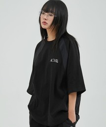 A'GEM/9 × .kom 『ACOVER/オコボ』 ACVR Side Line Oversized Fit Short-Sleeved T-Shirt/サイドラインオーバーフィット 半袖カットソー