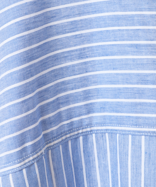 SOFFITTO（ソフィット）の「レーヨン混フレンチリネンバンドカラーシャツ(取り扱い店舗限定)（シャツ/ブラウス・レディース・ブラック/オフホワイト/B/C/ピンク/グリーン/A・FREE）」の12枚目の写真