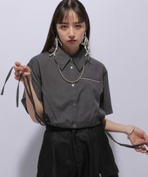 HARE | ジップドロストショートシャツ(HARE)(シャツ/ブラウス)