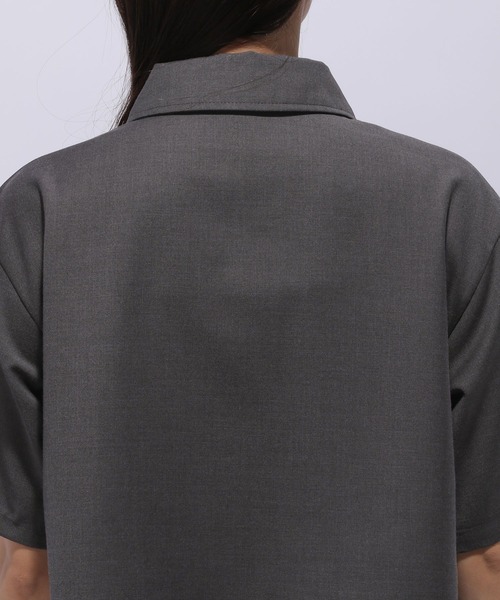 HARE（ハレ）の「ジップドロストショートシャツ(HARE)（シャツ/ブラウス・レディース・グレー/ブラック・FREE）」の12枚目の写真