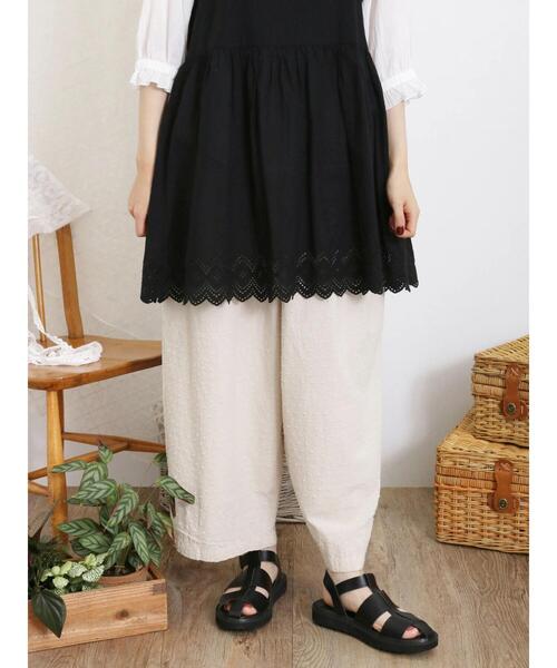 Samansa Mos2(サマンサ モスモス)の「カットドビーギャザーパンツ(その他パンツ・レディース・モカ/ブラック/キナリ・F)」の2枚目の写真