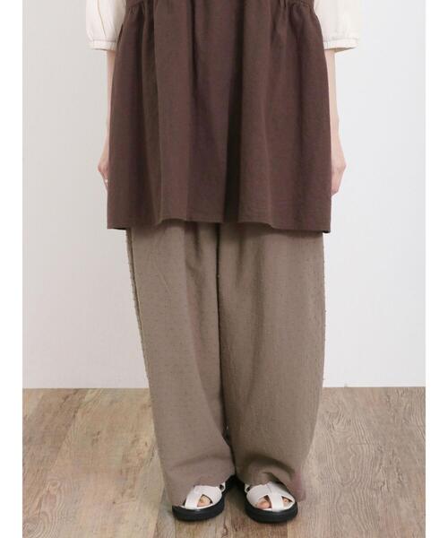 Samansa Mos2(サマンサ モスモス)の「カットドビーギャザーパンツ(その他パンツ・レディース・モカ/ブラック/キナリ・F)」の1枚目の写真