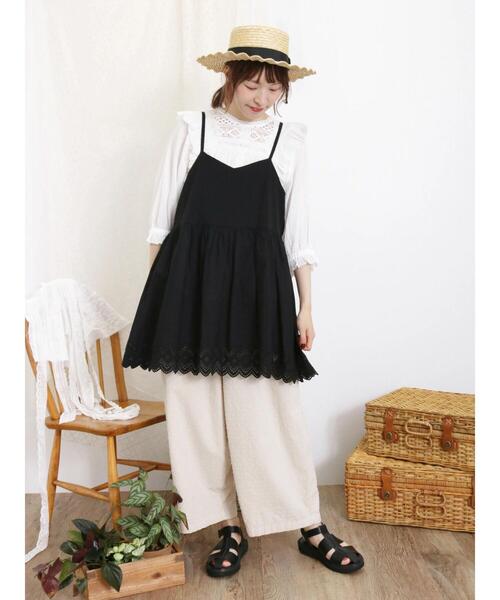 Samansa Mos2(サマンサ モスモス)の「カットドビーギャザーパンツ(その他パンツ・レディース・モカ/ブラック/キナリ・F)」の6枚目の写真