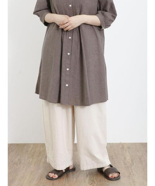 Samansa Mos2(サマンサ モスモス)の「カットドビーギャザーパンツ(その他パンツ・レディース・モカ/ブラック/キナリ・F)」の8枚目の写真