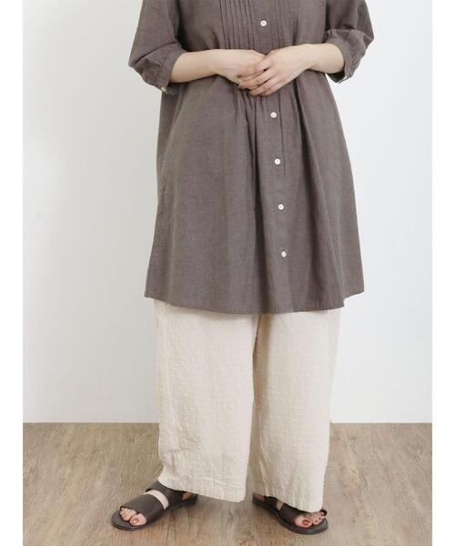 Samansa Mos2(サマンサ モスモス)の「カットドビーギャザーパンツ(その他パンツ・レディース・モカ/ブラック/キナリ・F)」の9枚目の写真