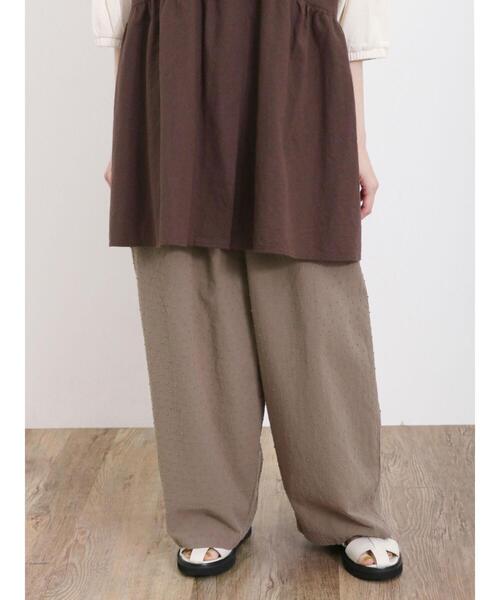 Samansa Mos2(サマンサ モスモス)の「カットドビーギャザーパンツ(その他パンツ・レディース・モカ/ブラック/キナリ・F)」の12枚目の写真