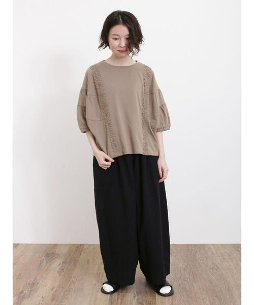 Samansa Mos2(サマンサ モスモス)の「カットドビーギャザーパンツ(その他パンツ・レディース・モカ/ブラック/キナリ・F)」の18枚目の写真