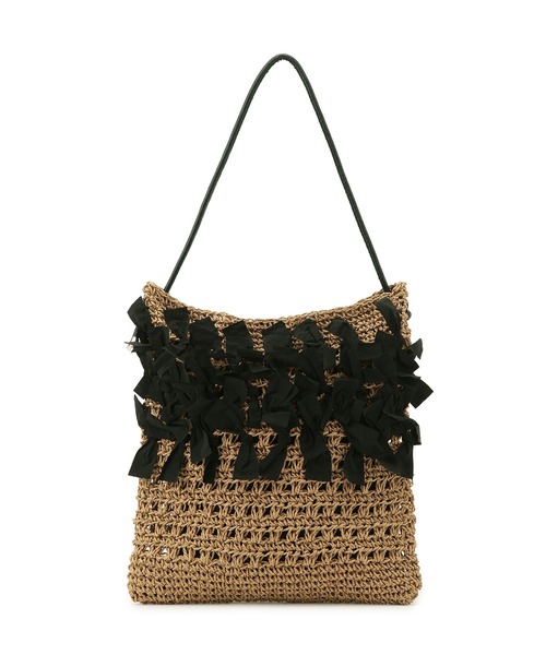 ROPE' PICNIC(ロペピクニック)の「【一部店舗限定】ペーパー手編みリボントートバッグ(トートバッグ・レディース・ホワイト/ブラック・FREE)」の7枚目の写真