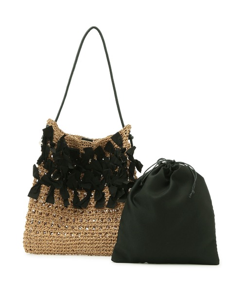 ROPE' PICNIC(ロペピクニック)の「【一部店舗限定】ペーパー手編みリボントートバッグ(トートバッグ・レディース・ホワイト/ブラック・FREE)」の17枚目の写真