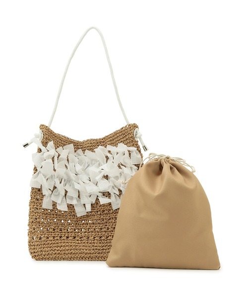 ROPE' PICNIC(ロペピクニック)の「【一部店舗限定】ペーパー手編みリボントートバッグ(トートバッグ・レディース・ホワイト/ブラック・FREE)」の21枚目の写真