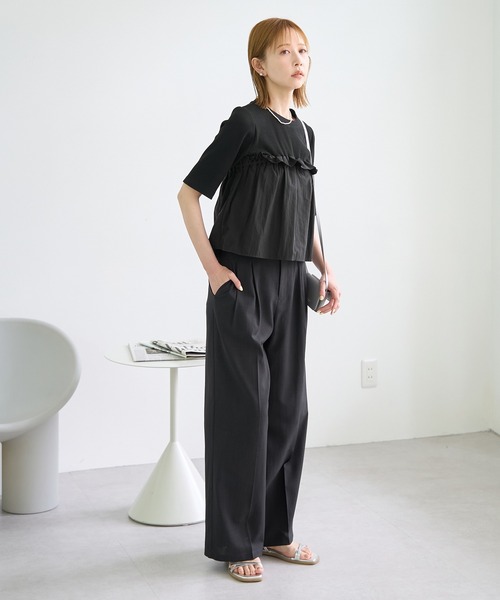 ROPE' PICNIC(ロペピクニック)の「ベアドッキングカットトップス(ニット/セーター・レディース・ホワイト/ブラック/チャコールグレー・38)」の4枚目の写真