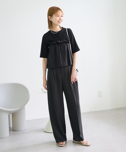 ROPE' PICNIC(ロペピクニック)の「ベアドッキングカットトップス(ニット/セーター・レディース・ホワイト/ブラック/チャコールグレー・38)」の5枚目の写真