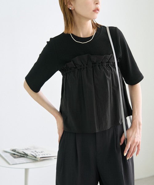 ROPE' PICNIC(ロペピクニック)の「ベアドッキングカットトップス(ニット/セーター・レディース・ホワイト/ブラック/チャコールグレー・38)」の7枚目の写真