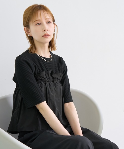 ROPE' PICNIC(ロペピクニック)の「ベアドッキングカットトップス(ニット/セーター・レディース・ホワイト/ブラック/チャコールグレー・38)」の8枚目の写真
