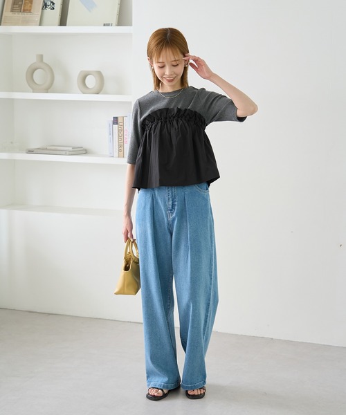 ROPE' PICNIC(ロペピクニック)の「ベアドッキングカットトップス(ニット/セーター・レディース・ホワイト/ブラック/チャコールグレー・38)」の9枚目の写真