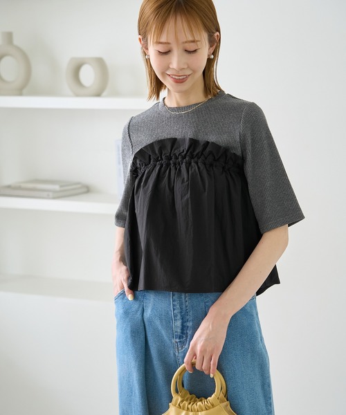 ROPE' PICNIC(ロペピクニック)の「ベアドッキングカットトップス(ニット/セーター・レディース・ホワイト/ブラック/チャコールグレー・38)」の13枚目の写真