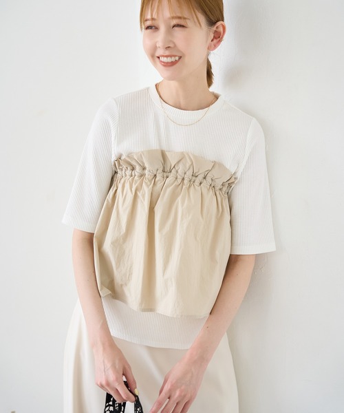 ROPE' PICNIC(ロペピクニック)の「ベアドッキングカットトップス(ニット/セーター・レディース・ホワイト/ブラック/チャコールグレー・38)」の16枚目の写真