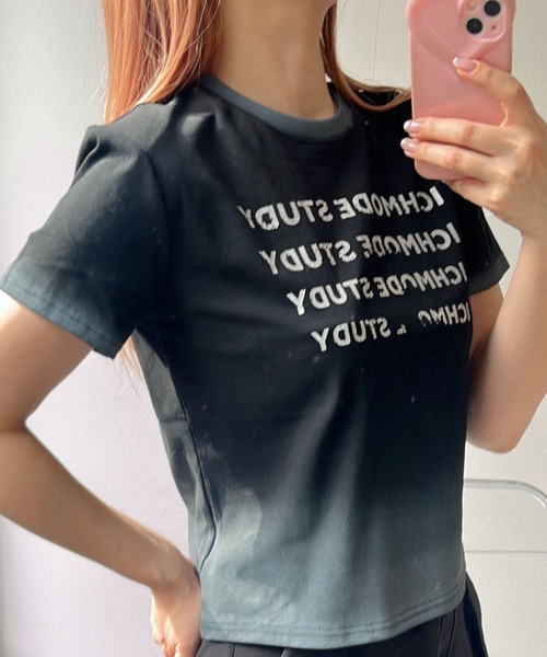 LAC-VERT(ラック・ヴェール)の「グラデーションロゴTシャツ(Tシャツ/カットソー・レディース・ブラック/グレー/ホワイト・FREE)」の6枚目の写真
