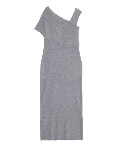 LAGUNAMOON（ラグナムーン）の「アシンメトリーラメブレンドニットワンピース（ワンピース・レディース・ボルドー/ブラック/グレー・SMALL/MEDIUM）」の4枚目の写真