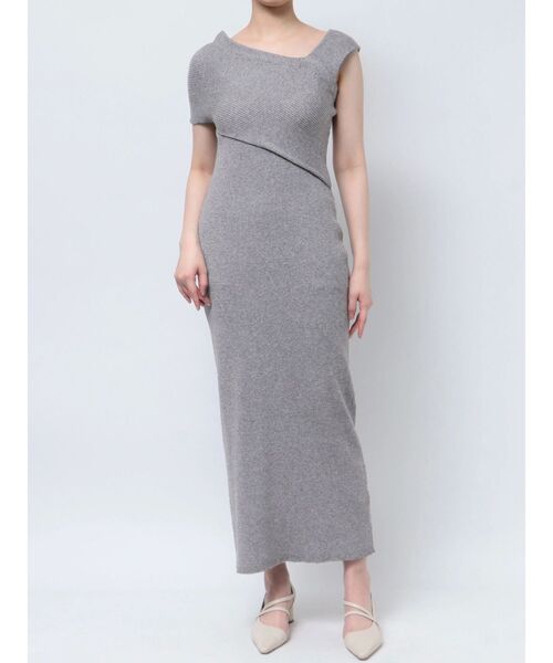 LAGUNAMOON（ラグナムーン）の「アシンメトリーラメブレンドニットワンピース（ワンピース・レディース・ボルドー/ブラック/グレー・SMALL/MEDIUM）」の17枚目の写真