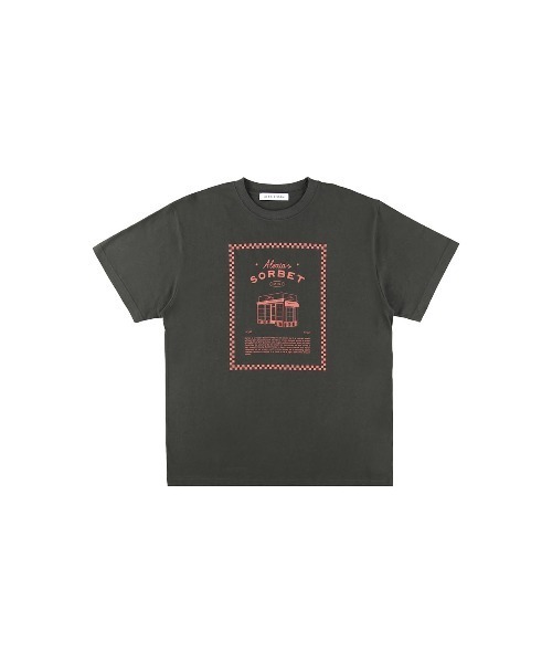 ALEXIA STAM(アリシアスタン)の「Sorbet Label Tee /Sorbet LabelオーバーTee(Tシャツ/カットソー・レディース・チャコールグレー/ホワイト/グリーン・FREE)」の12枚目の写真