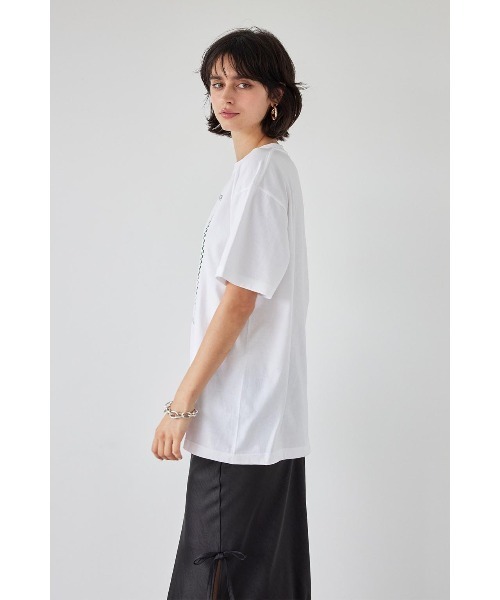 ALEXIA STAM(アリシアスタン)の「Sorbet Label Tee /Sorbet LabelオーバーTee(Tシャツ/カットソー・レディース・チャコールグレー/ホワイト/グリーン・FREE)」の8枚目の写真