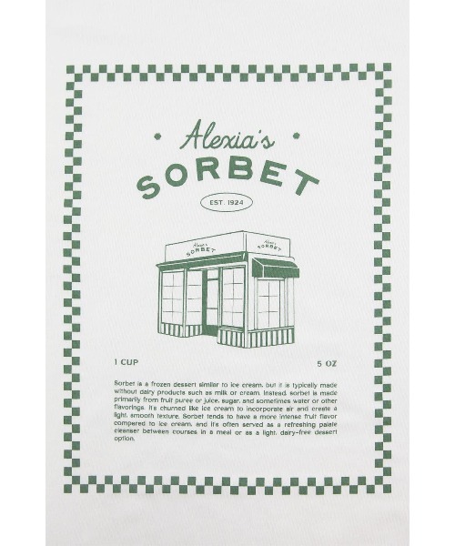 ALEXIA STAM(アリシアスタン)の「Sorbet Label Tee /Sorbet LabelオーバーTee(Tシャツ/カットソー・レディース・チャコールグレー/ホワイト/グリーン・FREE)」の14枚目の写真