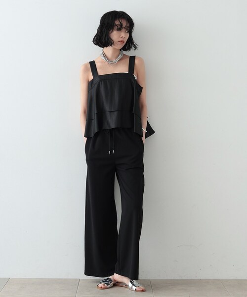 GALLEST（ギャレスト）の「◆シャインフレアキャミ（シャツ/ブラウス・レディース・アイボリー/ブラック/ブラウン系・38）」の6枚目の写真