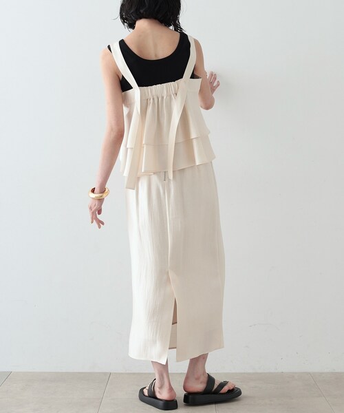 GALLEST（ギャレスト）の「◆シャインフレアキャミ（シャツ/ブラウス・レディース・アイボリー/ブラック/ブラウン系・38）」の11枚目の写真