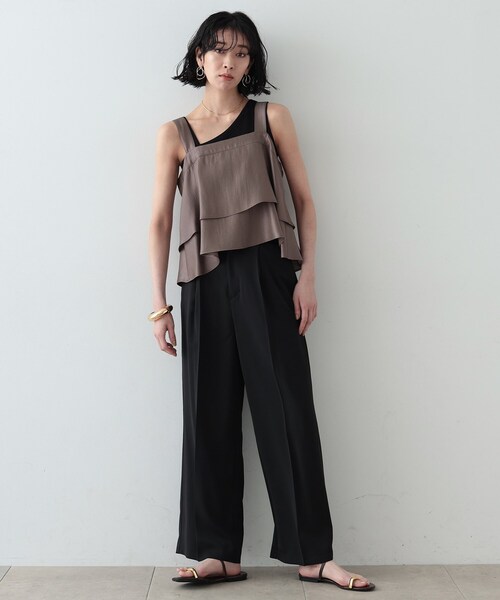 GALLEST（ギャレスト）の「◆シャインフレアキャミ（シャツ/ブラウス・レディース・アイボリー/ブラック/ブラウン系・38）」の21枚目の写真